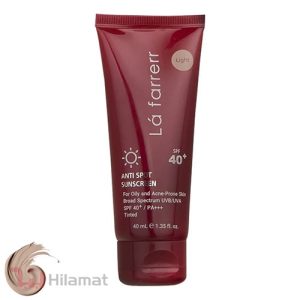 ضد آفتاب و ضد لک رنگی لافارر SPF40 مناسب پوست چرب