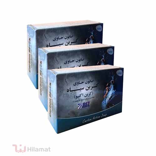 صابون زغال پک سه عددی-min صابون کربن سیاه بیز پک سه عددی