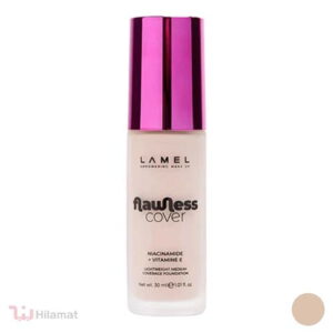 کرم پودر مایع لامل مدل Flawless Cover شماره 03 مناسب برای انواع پوست حجم 30 میلی‌لیتر