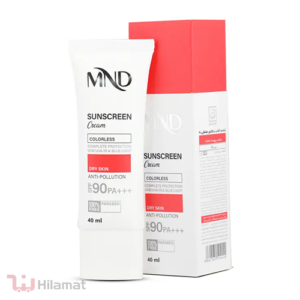 کرم ضد آفتاب با فاکتور حفاظتی 90 (SPF 90) بی رنگ ام ان دی مناسب پوست خشک