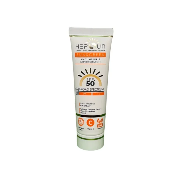 کرم ضد آفتاب بدون رنگ هپسان SPF 50 مدل فیوژن مناسب پوست های چرب، حجم 50 میلی لیتر